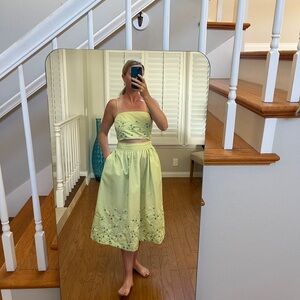 Ganni Light Green Floral Skirt Set
